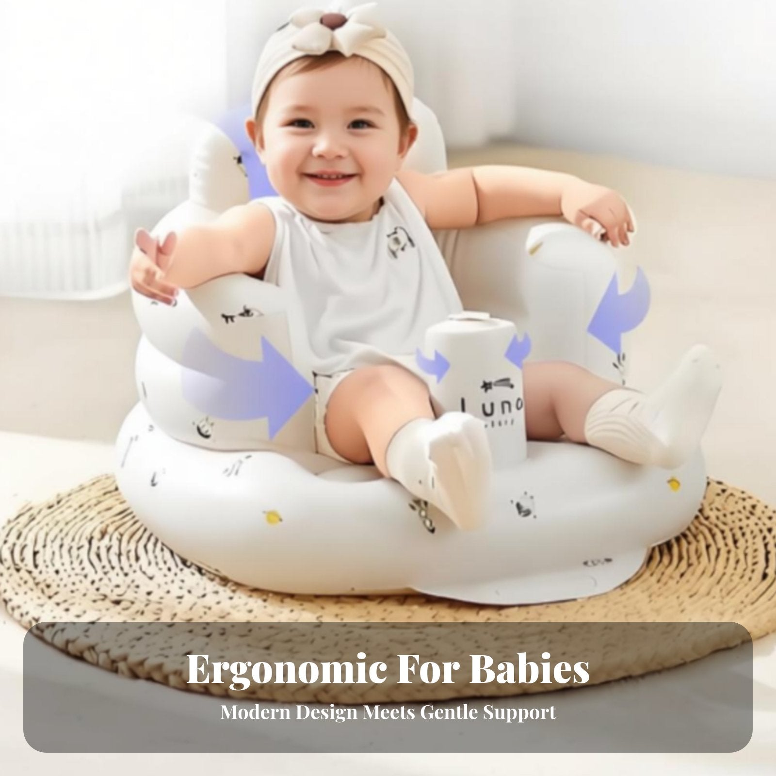 Inflatable Learn-to-Sit Trainer Portable Inflatable Support Seat for New Parents
