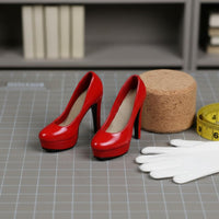 1/6 Scale High Shoes Shiny Finish Toy Accessory for Collectors, Hobbyists