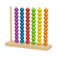 Color Matching Counting Board Early Math Learning Wooden Bead Stacker