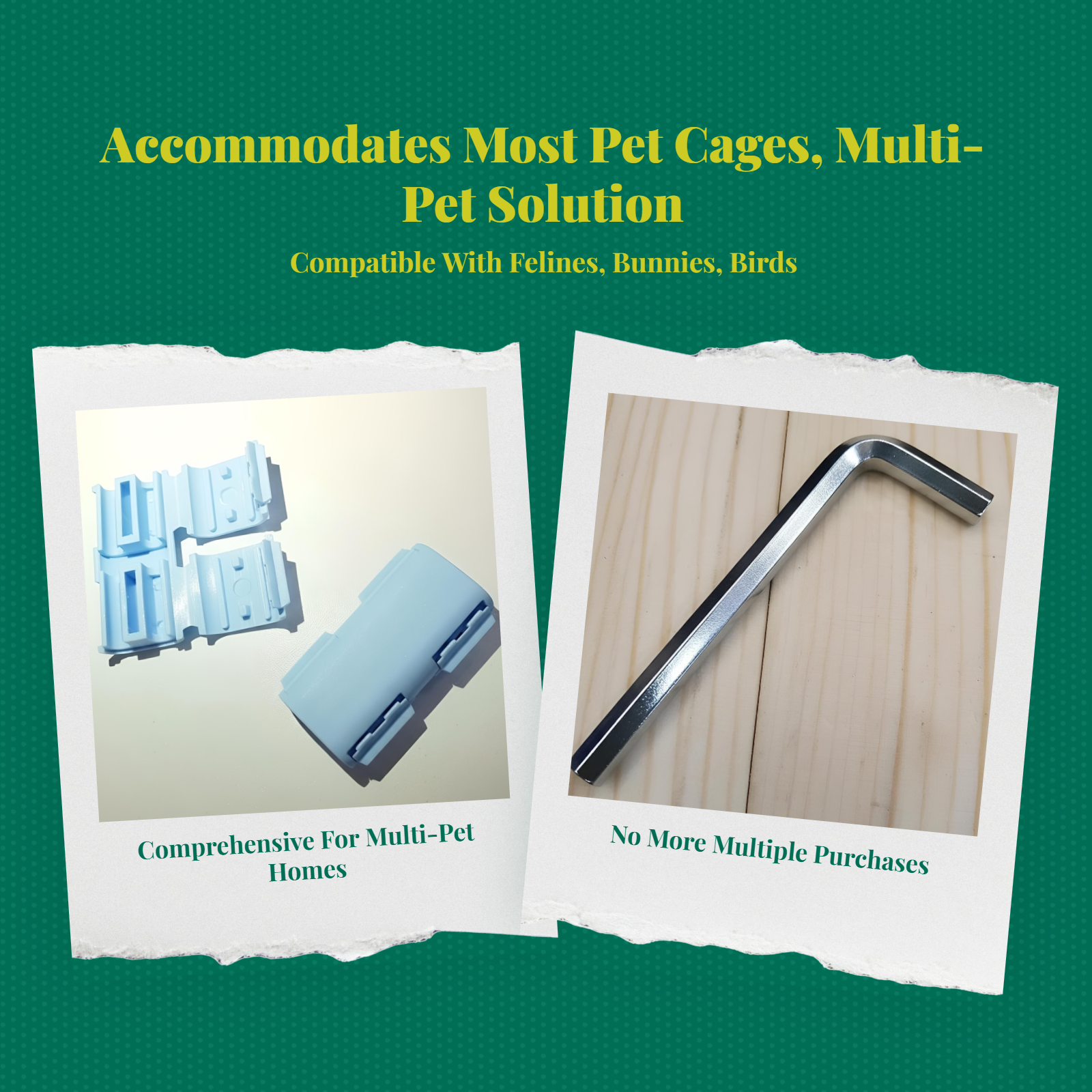 Cat Enclosure Accessories, Universal Replacement Parts, Plastic Lock, Hook, Connector, Easy to Install, Space-Saving