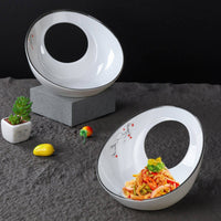 Melamine Plate Food Presentation Imitation Porcelain Plate Chip-Resistant Serving Platter for Banquet