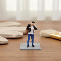 Painted Resin Figurine Detailed Hiker Figure Figurine Workmanship Decor Item for Model Railroad