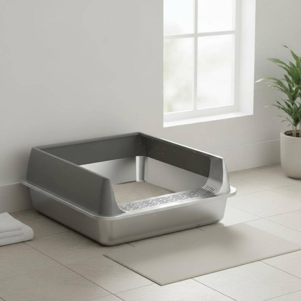 Extra Large Litter Box Splash Proof Semi-Enclosed Litter Box Easy to Clean