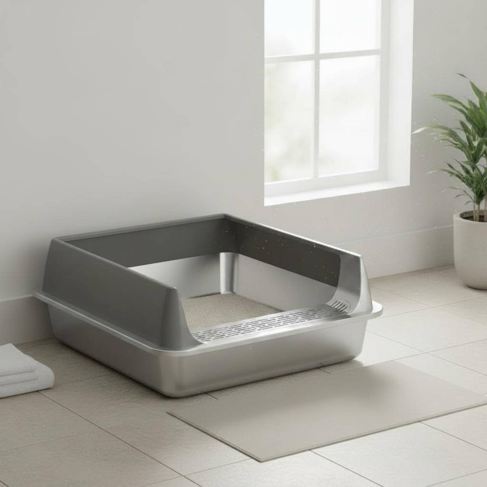 Extra Large Litter Box Splash Proof Semi-Enclosed Litter Box Easy to Clean