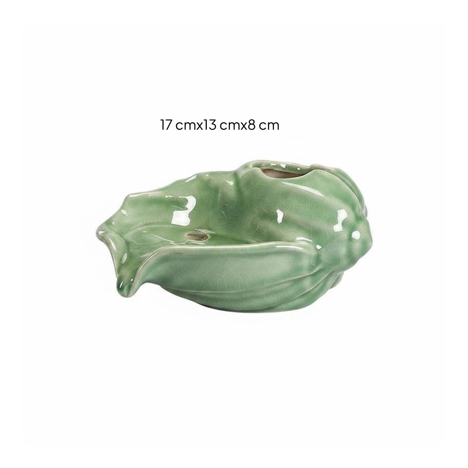 Green Aquatic Aquarium Filtration Ceramic Jar Fountain Easy to Clean for Balcony