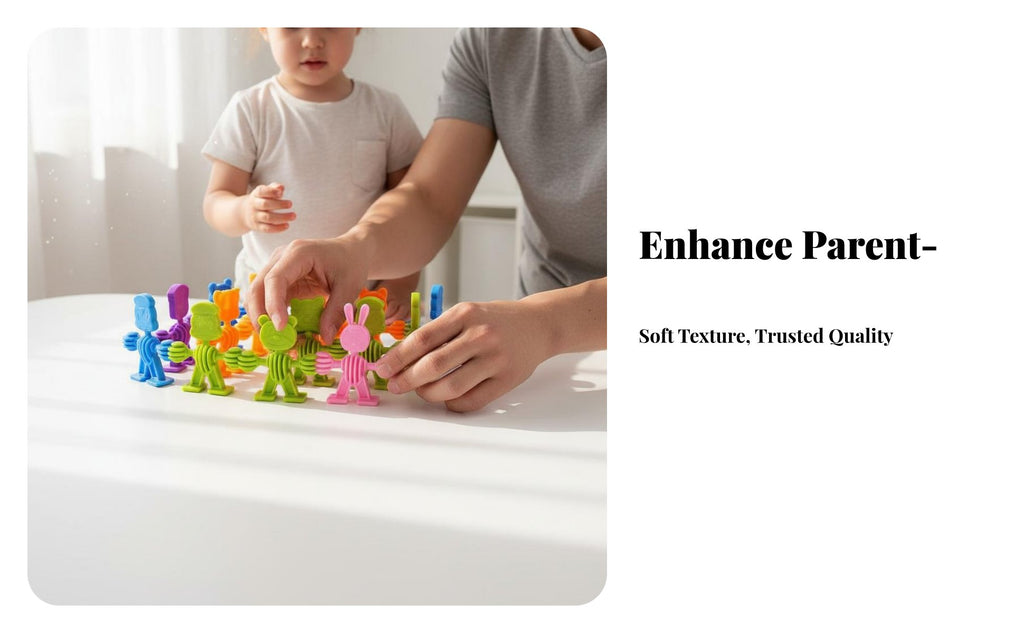 Fine Movement Skills Development Creature Character Stacking Blocks Colorful Design Stackable Creature Blocks Screen Non-Digital