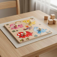 Wooden Peg Activity Board Educational Creature Shape Wooden Activity Board Fine