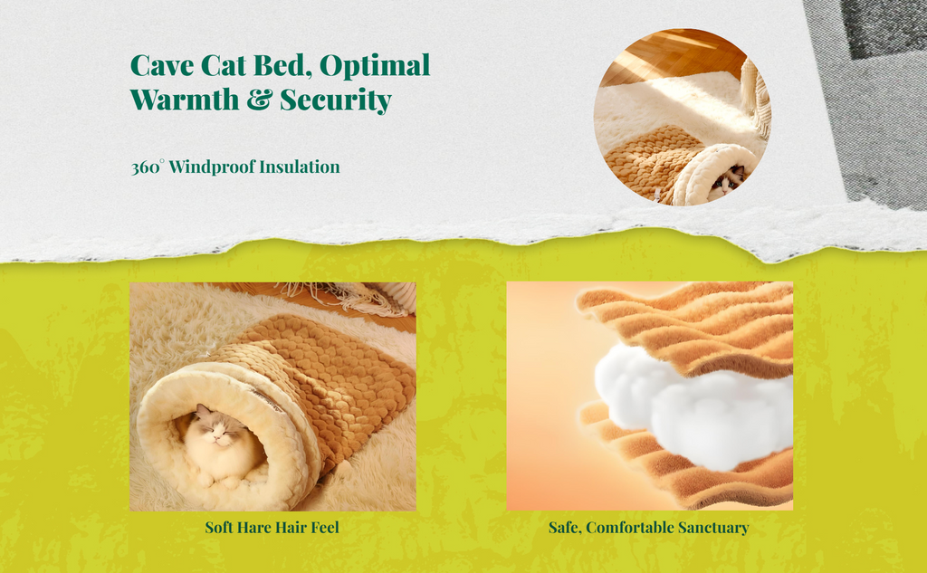 Cat Cave Bed Cozy Indoor Sanctuary Warm Winter Sleeping Bag
