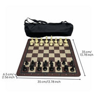 Plastic Chess Set Algebraic Notation Rubber Mat Chess Board for Beginners, Kids