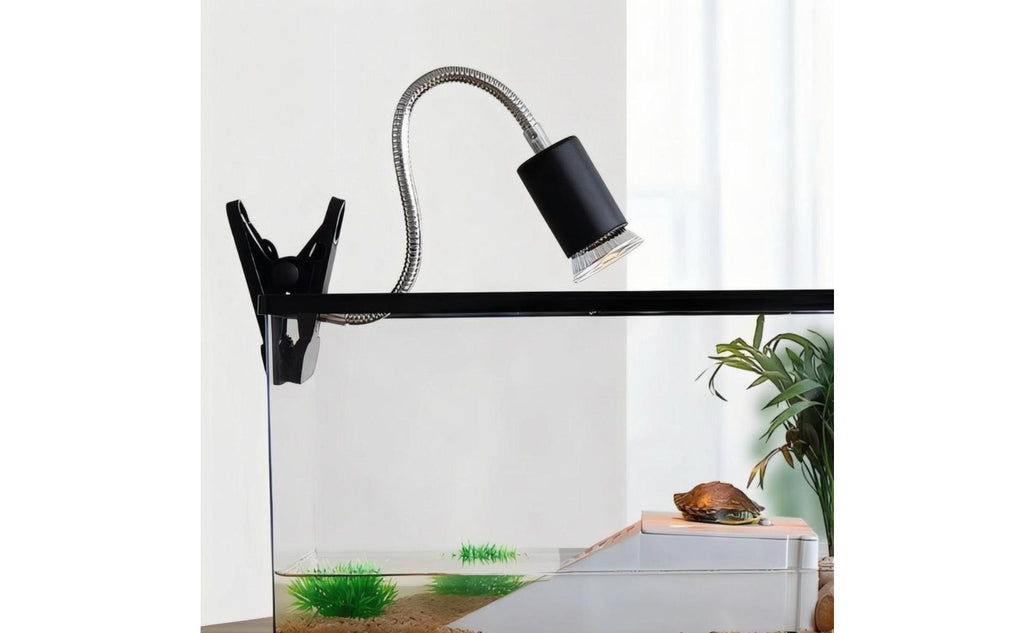 Clamp-on Basking Lamp Flexible Reptile Heat Lamp Holder Pet Lighting Plastic Clamp Metal