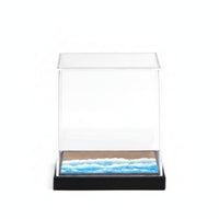 Black Base Beach Diorama Transparent Miniature Display Case