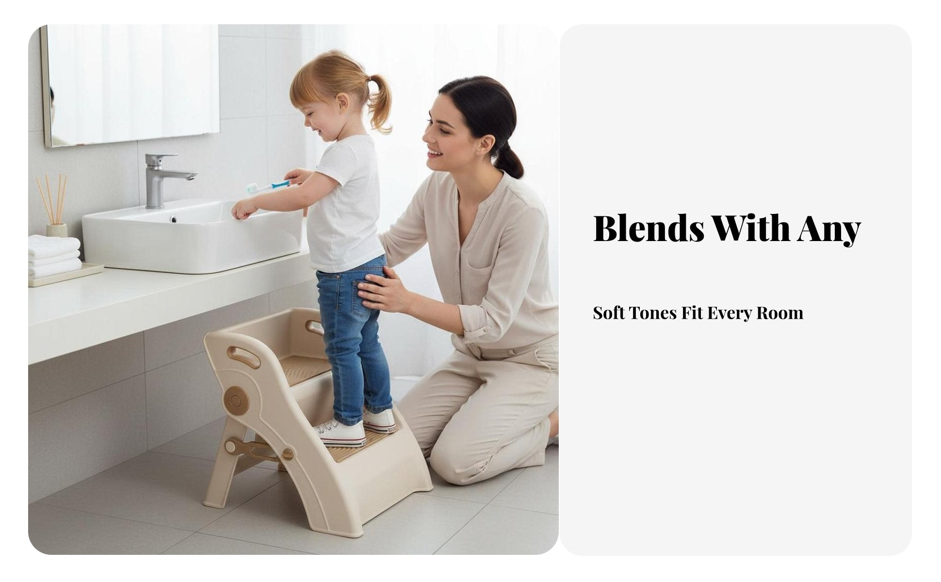 two-levelHeight Toddler Stool two-level Steps Footstool Sturdy & Stable for Bathroom