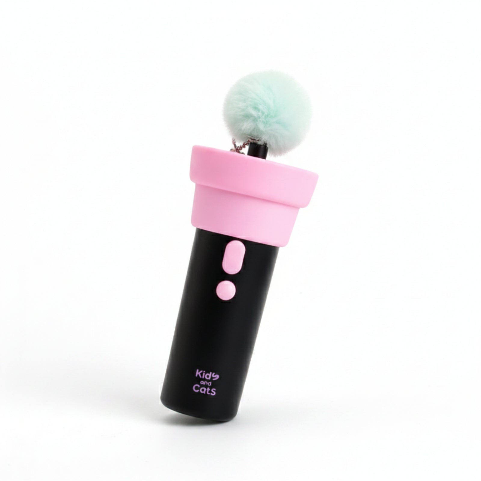 Compact Indoor Use Handheld Cat Teaser Interactive Puff Ball Toy for Cats