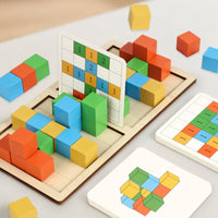 Spatial Challenge Blocks Educational Method Stacking Cube Game Polished Edges