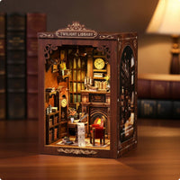 DIY Book Nook Detailed Interior Miniature Library Scene Precision-Cut Wood