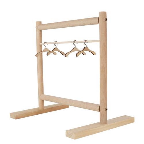 Wooden Bird Clothes Rack Wooden Household Organizer Stable Base Household Storage