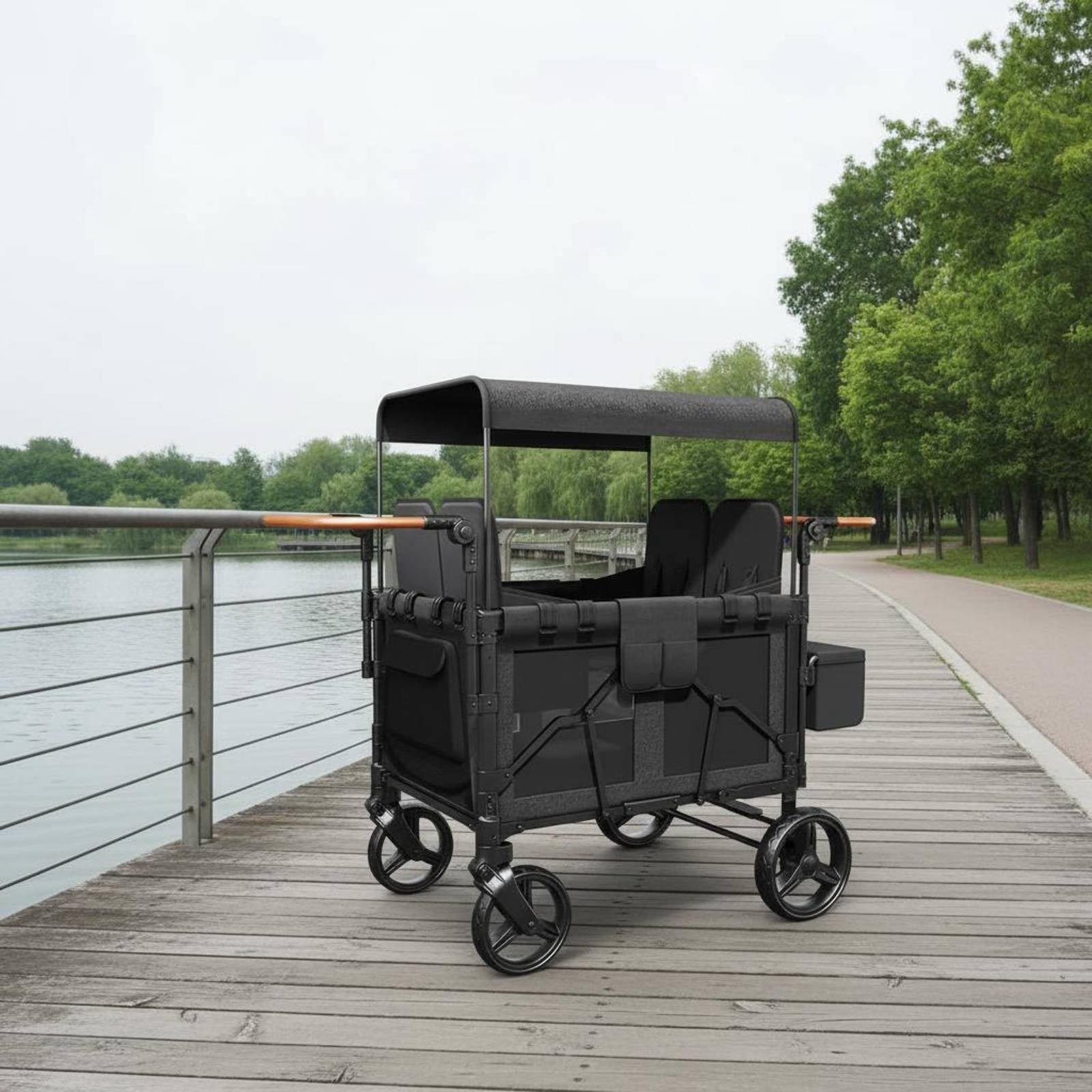 Push Wagon Stroller Front Brake Child Wagon Stroller Strap Closure