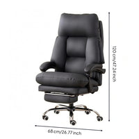 Reclining Office Chair Rolling Casters Chair with Footrest Metal Base Seating Furniture for Enthusiasts