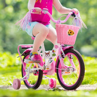 Kids Bike Basket Set Storage Wicker Bike Basket Easy to Install