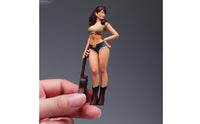 Hand Painted Resin Figurine Detailed Face Guitar Girl Figurine Smooth Surface Decor