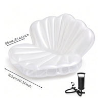 Shell-Shaped Pool Lounger Spherical Accent Inflatable Shell Lounger Lightweight