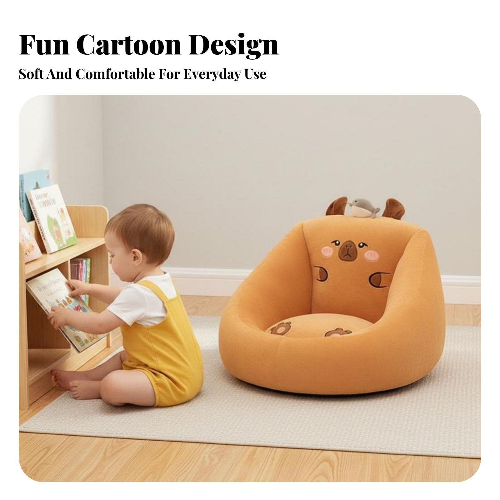 Cartoon Creature Floor Chair Lower Back Support Room Decoration Shape-Retaining