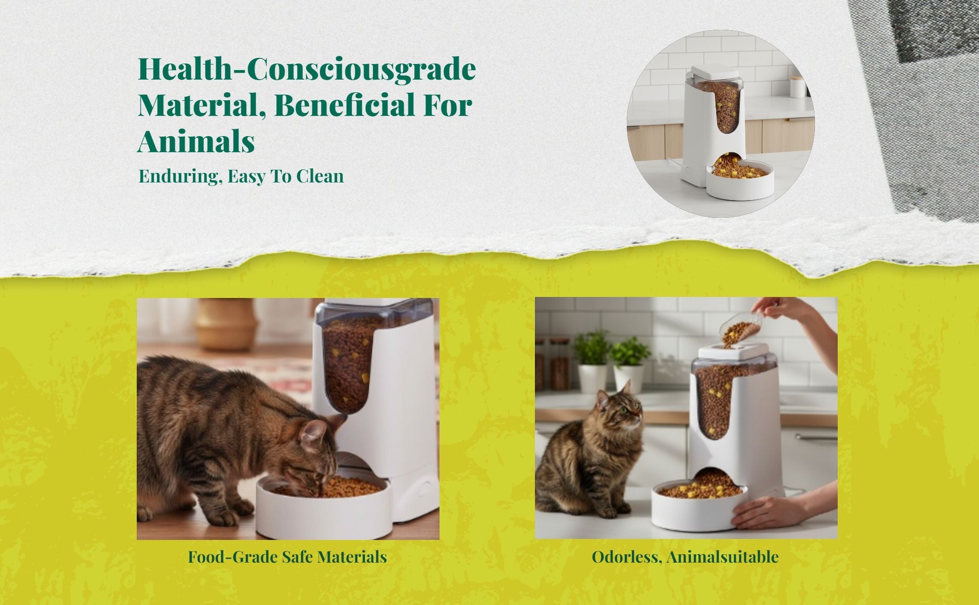 Large auto pet feeder, no power needed