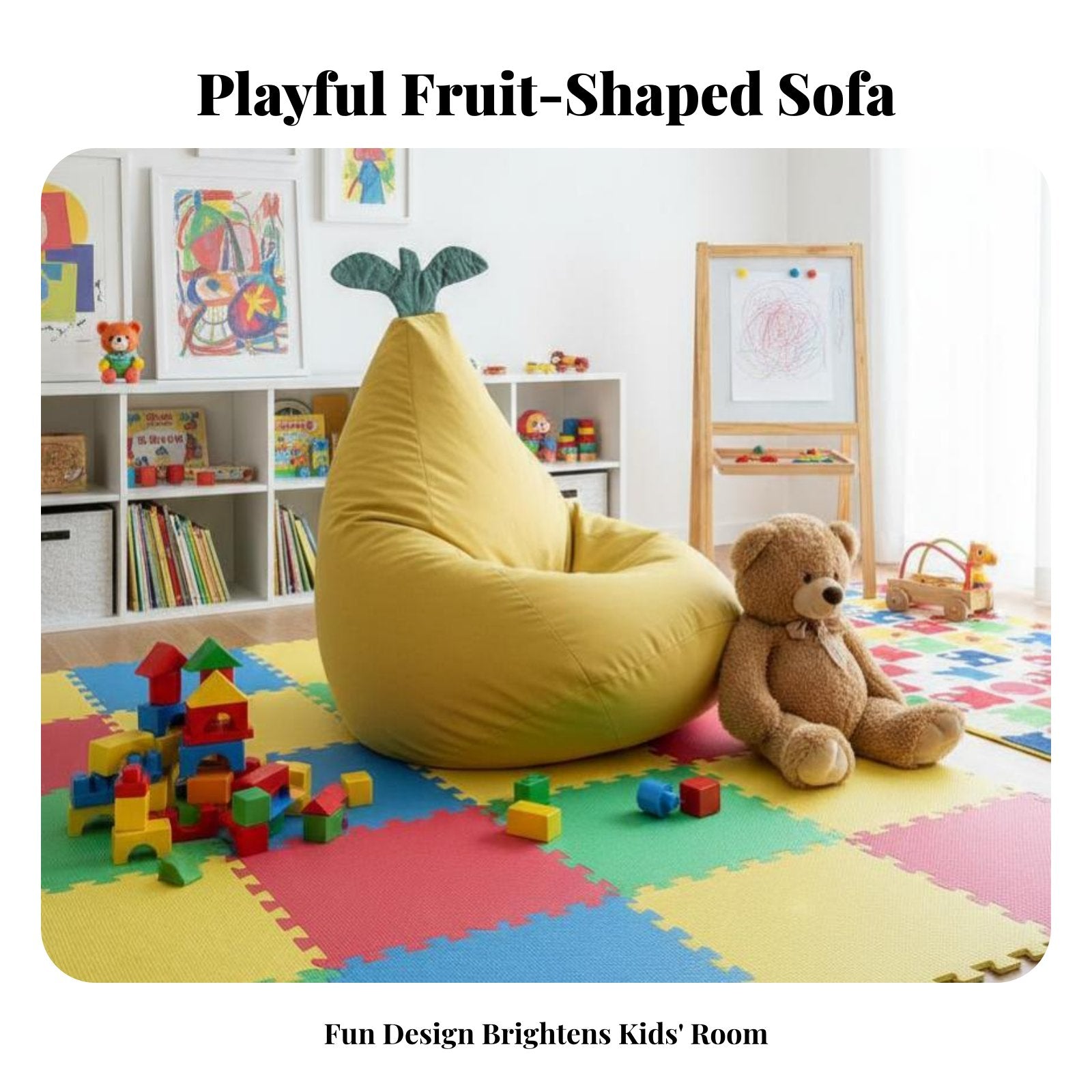Pineapple-Shaped Seat Fruit Design Transformable Soft Seat Bed Skin-Gentle Full Torso Support for Parents
