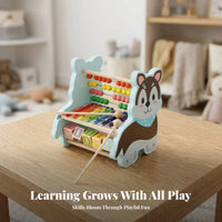 Wooden Abacus Toy Bead Maze Table Educational Cartoon Animal for Children