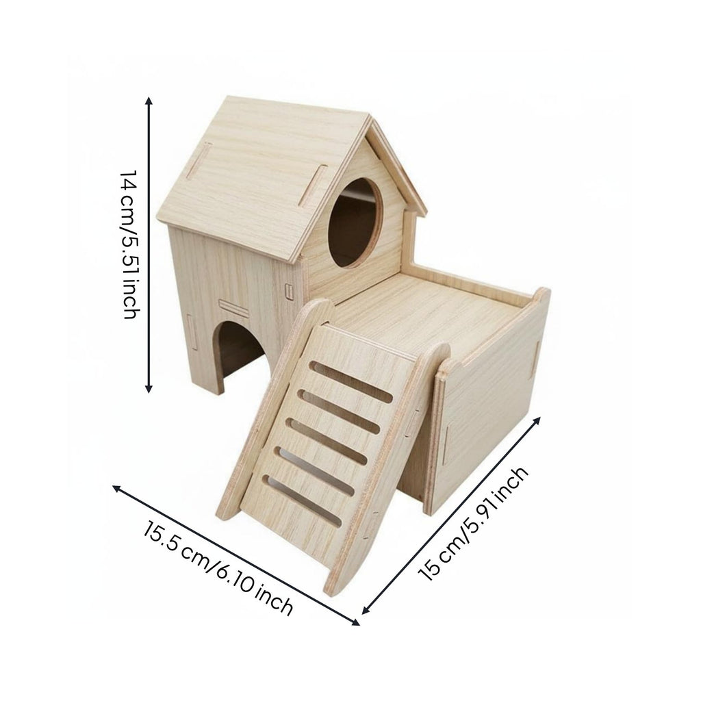 Wooden Hamster Hideout Solid Wood Small Creature Shelter Nail-Unrestricted