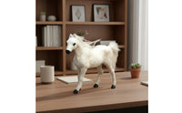 Pale Stallion Statue Hand-Finished Realistic Horse Model Fade-Resistant