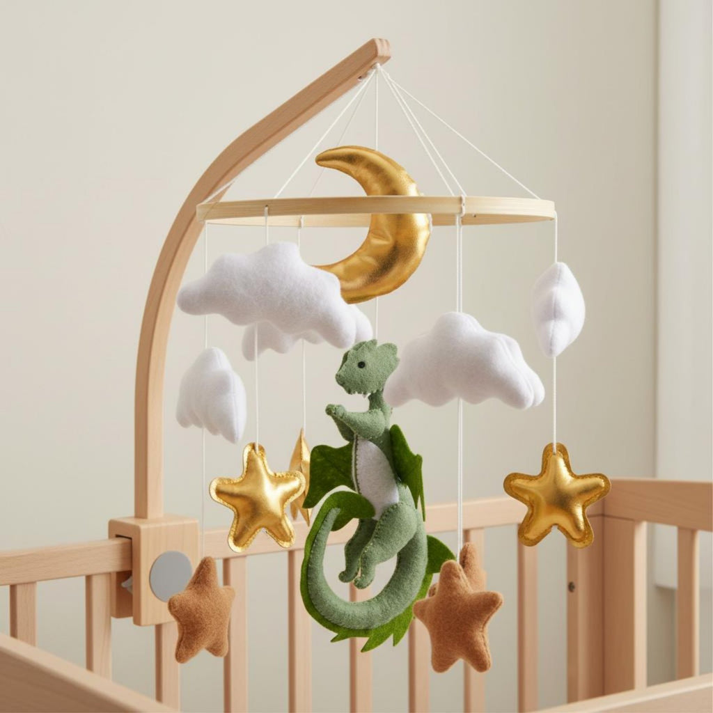 Textile Dinosaur Mobile Sleep Aid Dinosaur Crib Mobile Soothing for Infants