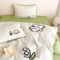 4 Pieces 4-Piece Dog Print Bedclothes Japanese aesthetic Duvet Cover Set for Teens