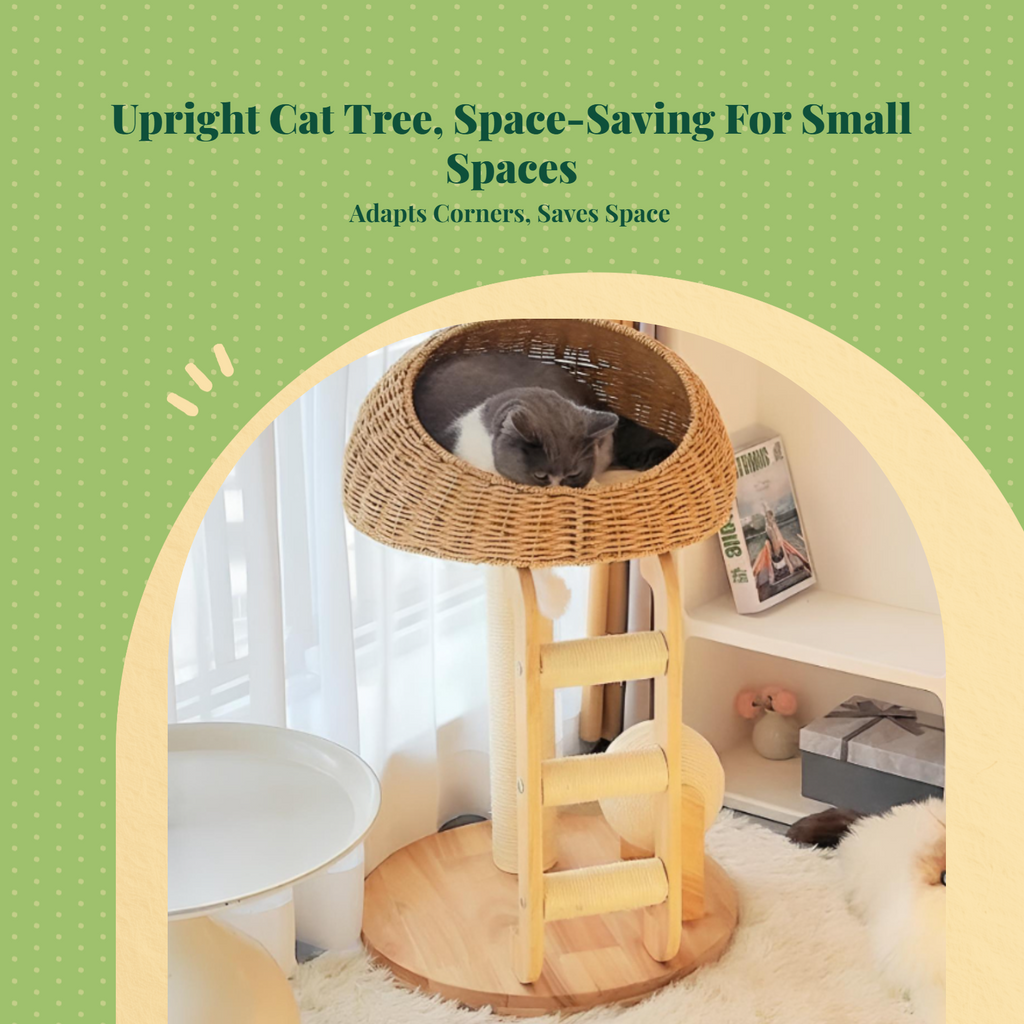 Multi-level compact wood cat tree
