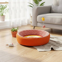Cat Scratcher Bowl with Toy Scratch Resistant Round Cat Scratcher Bed for Cats