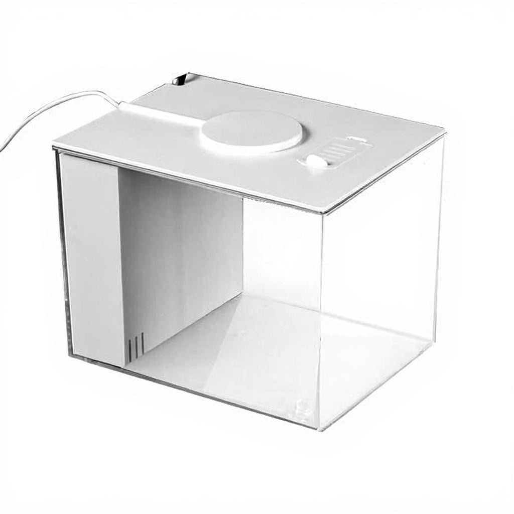 Mini Desktop Betta Fish Tank with Side Purifier, Quiet LED