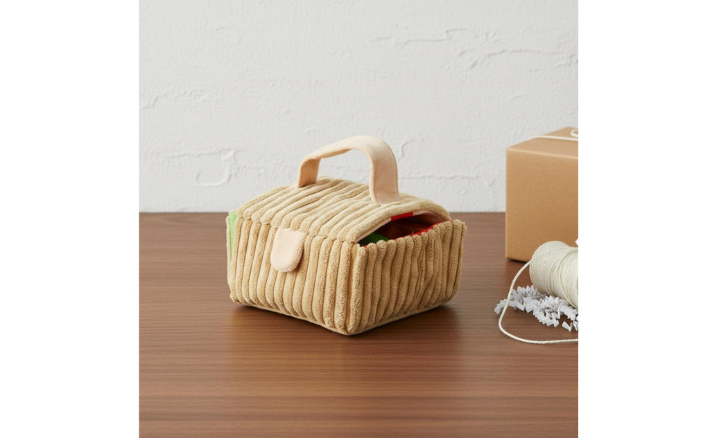 Picnic Basket Dog Toy Set Interactive Croissant Soft Dog Toy for Dogs