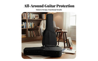 Flight-Ready-Able Acoustic Guitar Case Soft Interior Lining Classical Guitar Carrying Case Thick Padding Instrument Carrier Sturdy Construction for Guitarists, Performers, Travel, Touring, Rehearsals, Music Lessons