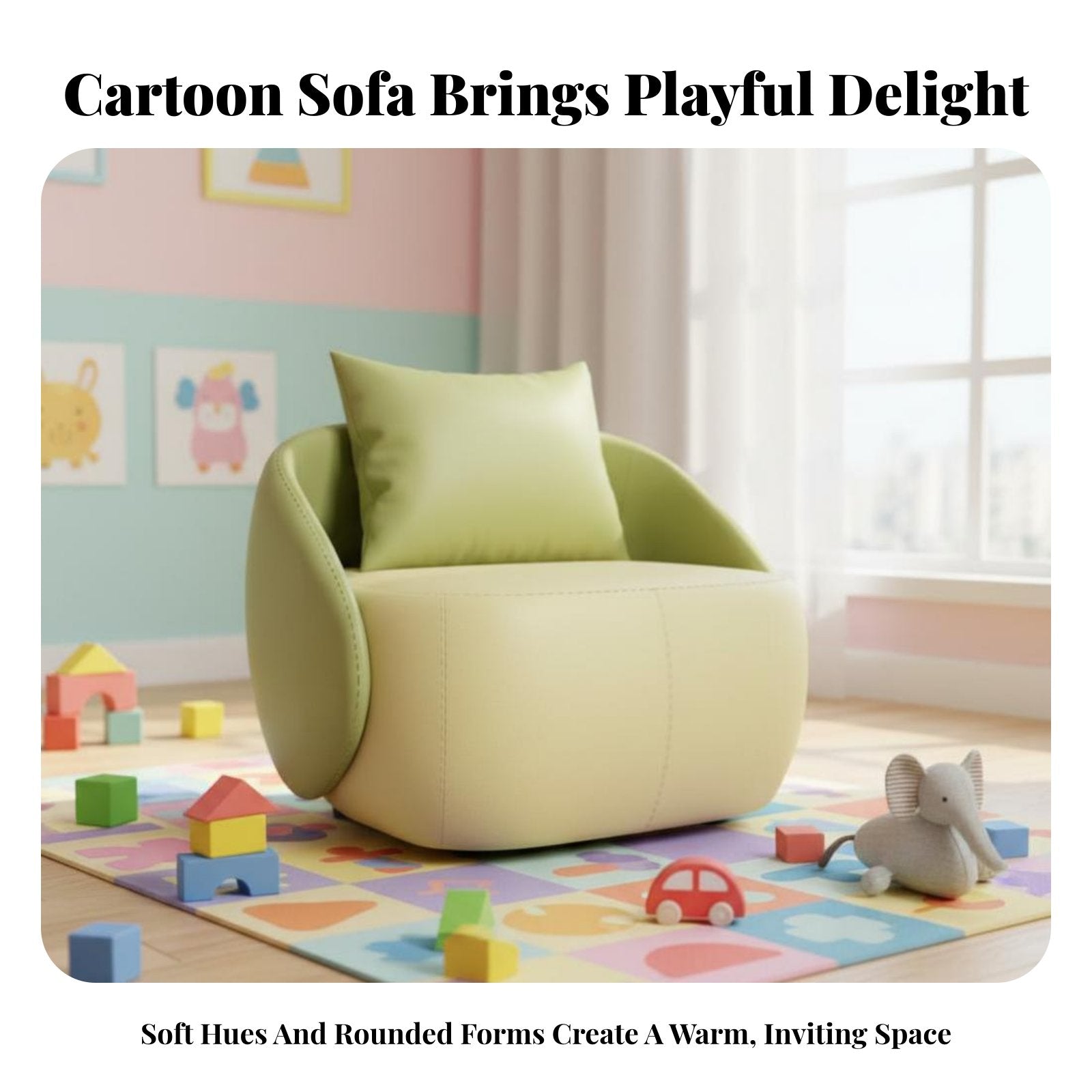 soft Character Armchair Adorable creature Design childs' Furniture long-lasting Foam Construction for Infants, Preschoolers