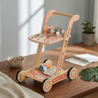 Children'examination Cart Toy Interactive Accessories Pretend Play Medical Cart Smooth Edges Wooden Physician Play Set