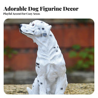 Hand-Painted Details Resin Dog Figurine Realistic Design Dog Figurine Cute Appearance for Bookshelf Display, Mantelpiece, Office Desk