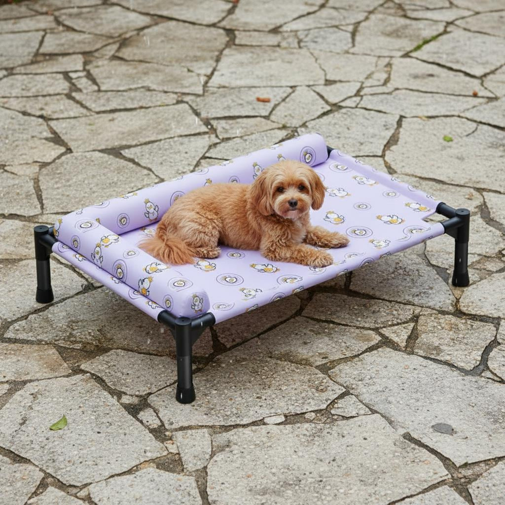Dog Bed with Supportive Side Easy to Clean Supportive Side Pet Bed Printed