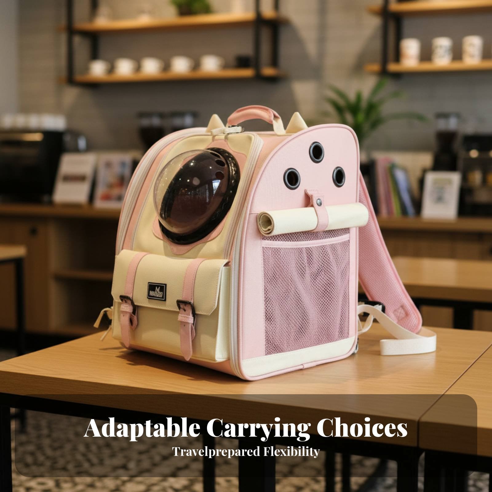 dome viewing portal Cat rearpack Ergonomic Straps Space Capsule Rucksack for Travelers