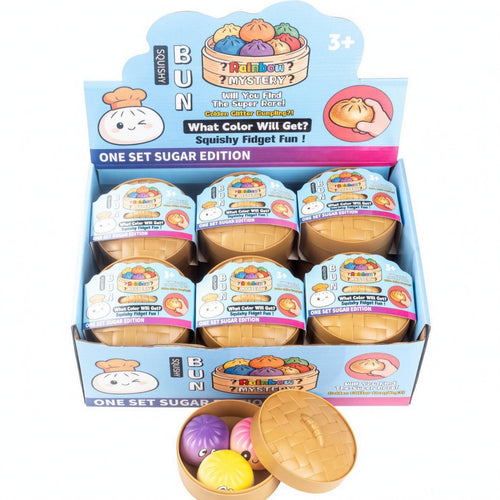 12 Pieces Steamed Bun Squishy Slow Rebound Foam Round Container