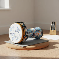 12 Inch Hand Drum Lightweight Butterfly Print Hand Drum Wide Tone Range Percussion Instrument for Beginners, Practice