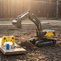Wireless-Controlled Digger Alloy Body Construction Vehicle Rechargeable Battery