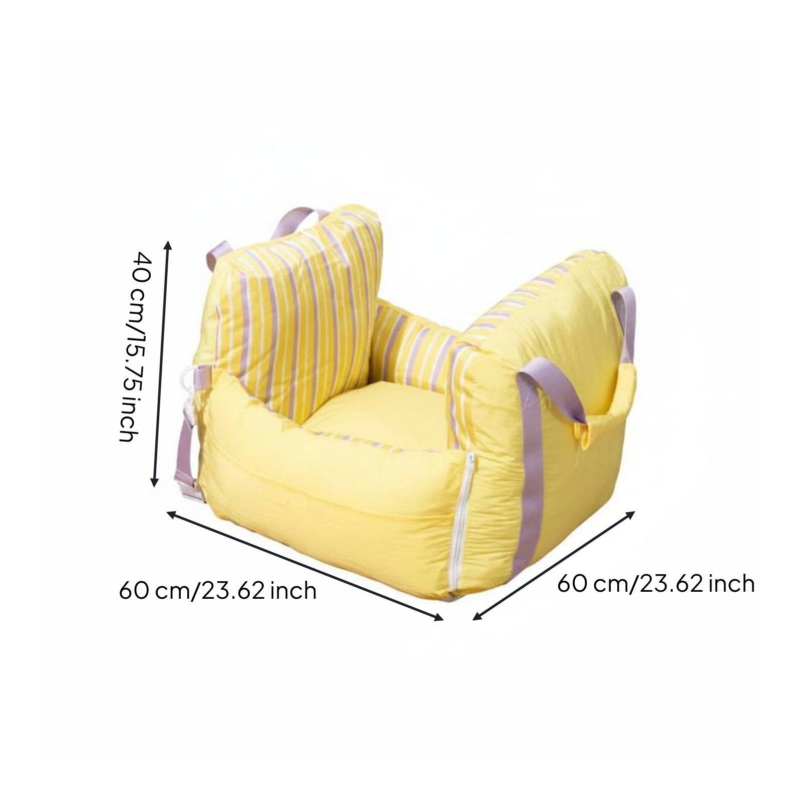 Dog Car Seat Detachable Pet Car Seat Adjustable Straps for Road Trips, Cats