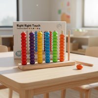 Wooden Bead Sorter Large Beads Young Child Abacus Toy Polished Edges