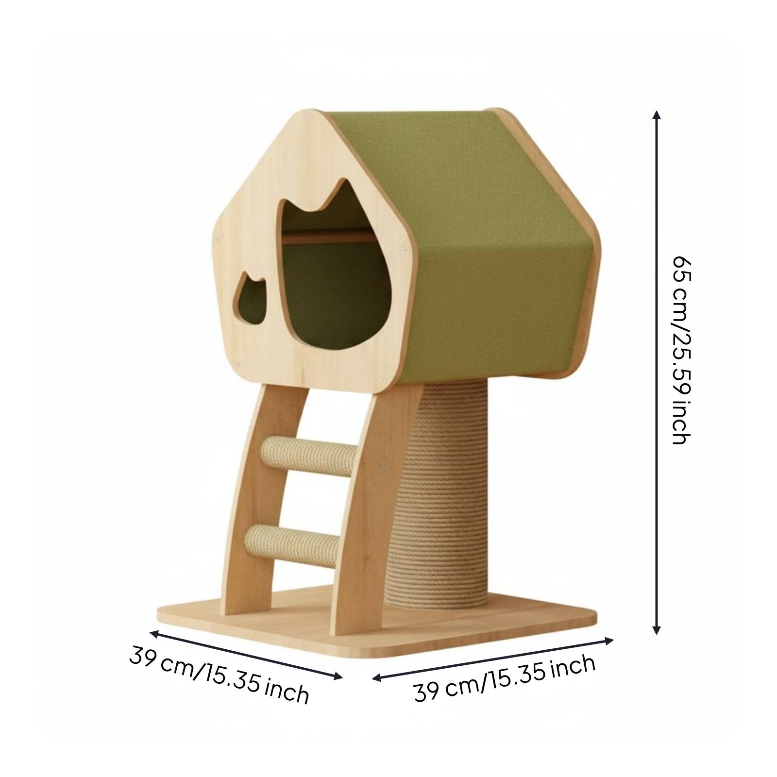 Small Cat Climbing Frame Wear-Resistant Cat Clawing Post with Bed 2-in-1 Design Pet Furniture for Kittens, Indoor