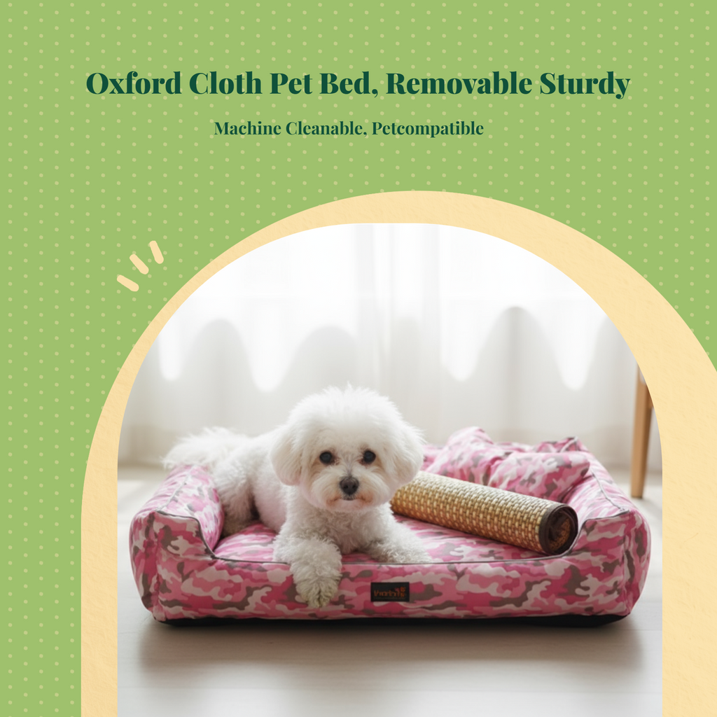 Pet Bed with Removable Cover, Calming, Non-Slip, All-Season